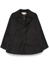 Marni Twill Cape Coat High-low Hem In Black