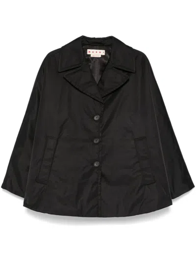 Marni Twill Coat In Black