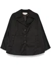 Marni Twill Cape Coat High-low Hem In Black