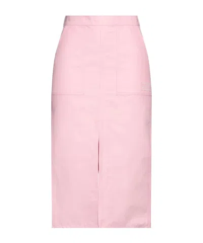 Marni Twill Midi Skirt In Pink