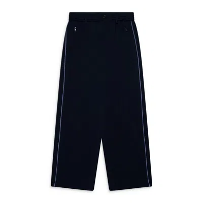 Marni Twisted Wool Trousers Night Blue In Black