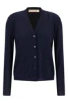 Marni Two-tone Wool And Silk Cardigan With Embroidered Detail In Multi