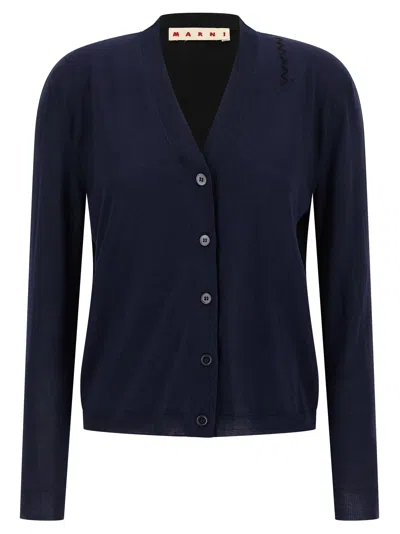 MARNI TWO-TONE CARDIGAN SWEATERS AND CARDIGANS MULTICOLOR