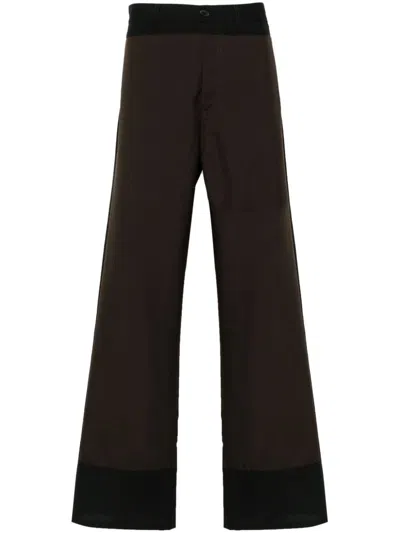 Marni Two Tone-design Trousers In Black