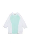 Marni Two-tone Fleece Dress Branded With Logo In Blue