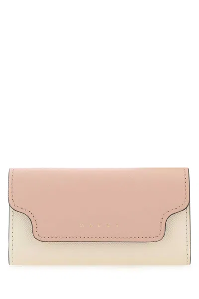 MARNI MARNI TWO-TONE LEATHER KEY CHAIN CASE