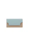 Marni Women Two-tone Leather Key Chain Case In Green