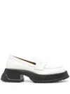 Marni Two-tone Leather Loafers In 白色