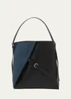 Marni Two-tone Leather Tote Bag In Z0818 Opalblack