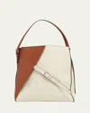 Marni Two-tone Leather Reverse Hobo Bag In Z0819 Cinnamonshell