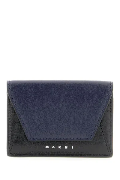 Marni Two-tone Leather Wallet In Z592b