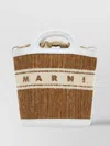 Marni Women Two-tone Raffia And Leather Tropicalia Bucket Bag