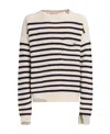 Marni Striped Virgin Wool Sweater In Nude
