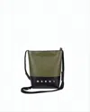 Marni Two-tone Structured Crossbody Bag With Adjustable Strap In White
