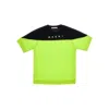 Marni Logo-print Two-tone T-shirt In Yellow