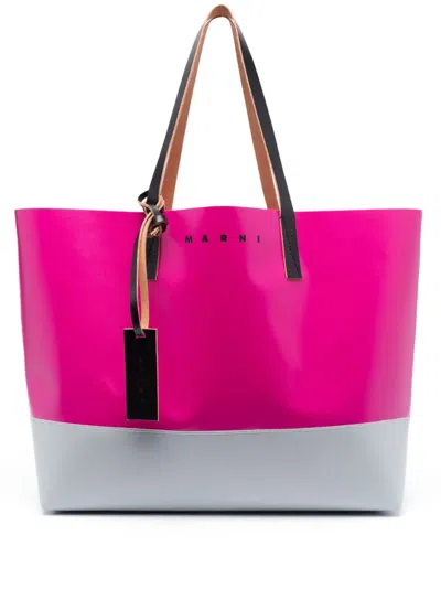 Marni Two-tone Tote Bag In Pink