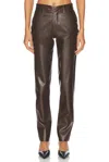 Marni Faux Leather Ankle Trousers In Moca & Chestnut