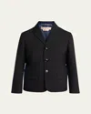 Marni Two-tone Wool Baby Chest Jacket In Black