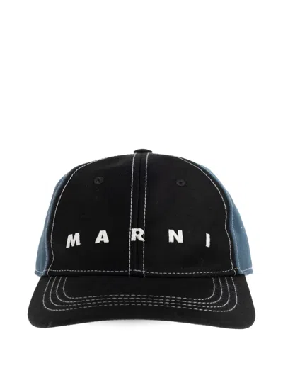 Marni Two-toned Baseball Cap In Black
