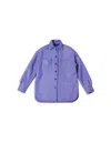 Marni Buttoned Long-sleeved Reversible Jacket In Purple