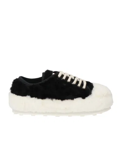 Marni Two-color Patchwork Casual Shoes In Black