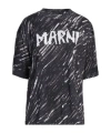 Marni Scribble Logo Jersey T-shirt In Black