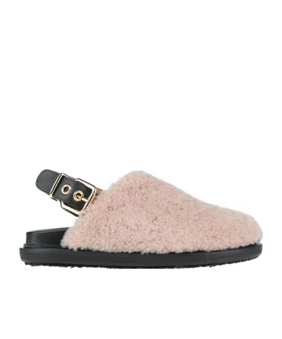 Marni Two-tone Leather Mules In Neutral