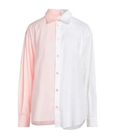 Marni Two-tone Long Sleeve Blouse In White