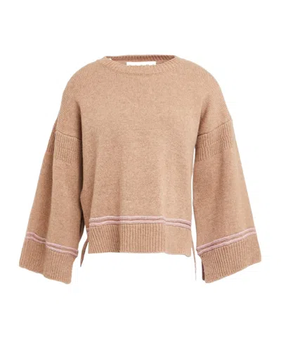 Marni Twotone Wool Shortsleeve Knit Sweater In Neutral
