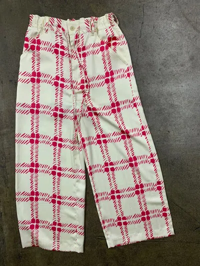 Pre-owned Marni Uniqlo Plaid Sketch Pants In White