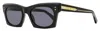 Marni Unisex Angular Sunglasses Edku 4ly Black 52mm In Black
