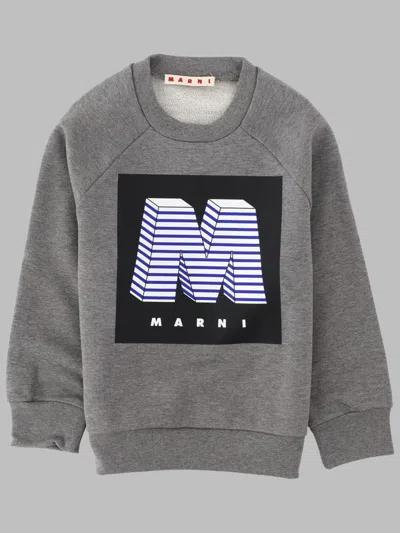 Marni Unisex Kids Cotton Sweatshirt In Gray