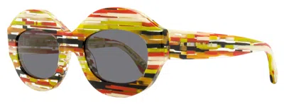 Marni Unisex Oval Sunglasses Ik Kil Cenote Vju Spacey Stripey 54mm In Multi