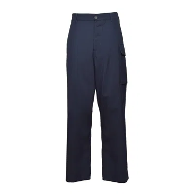 Marni Cargo Pocket Wide Leg Trousers In Blu