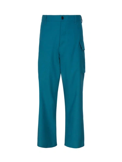 Marni Utility Pocket Mid Rise Trousers In Blue