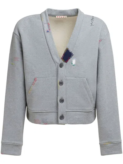 Marni V-neck Cardigan In 灰色