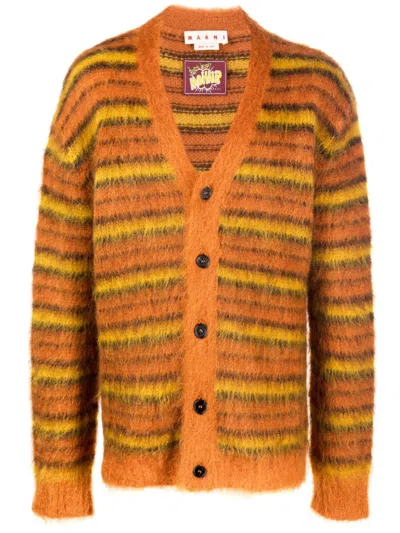 Marni V-neck Cardigan In Brown