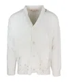 Shop Marni V-neck Cotton Cardigan In White