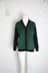 Marni V-neck Fuzzy Cardigan In Multicolor Wool In Green