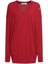 Marni V-neck Jumper In Red