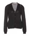 Marni Wool And Silk Blend Cardigan In Black