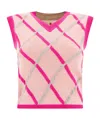 Marni Diamond Pattern Sleeveless Knitted Top In Pink