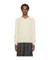 Marni Off-white V-neck Sweater In White