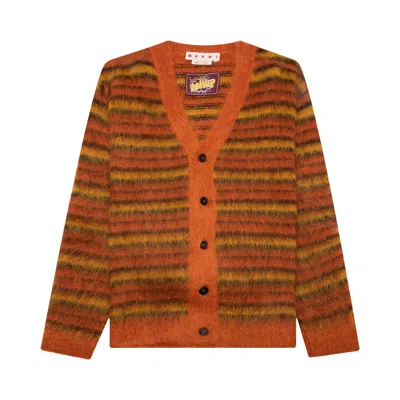 Pre-owned Marni V Neck Long-sleeve Cardigan 'orange' | Men's Size 50