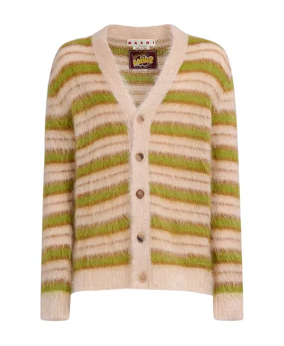 MARNI MARNI STRIPED BUTTON-UP CARDIGAN
