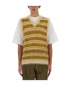 Marni Men's Striped Vest | Size 50 | Cvmg0076q0 In Brown