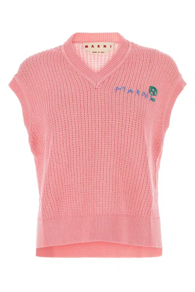 Marni V Neck Sweater-42 Nd  Female In Pink
