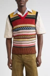 Marni Striped Wool Vest In Multi