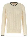 Marni Cable Knit V-neck Sweater