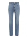 Marni Deep Blue Cotton Washed Bull Denim 5-pocket Jeans In Blue